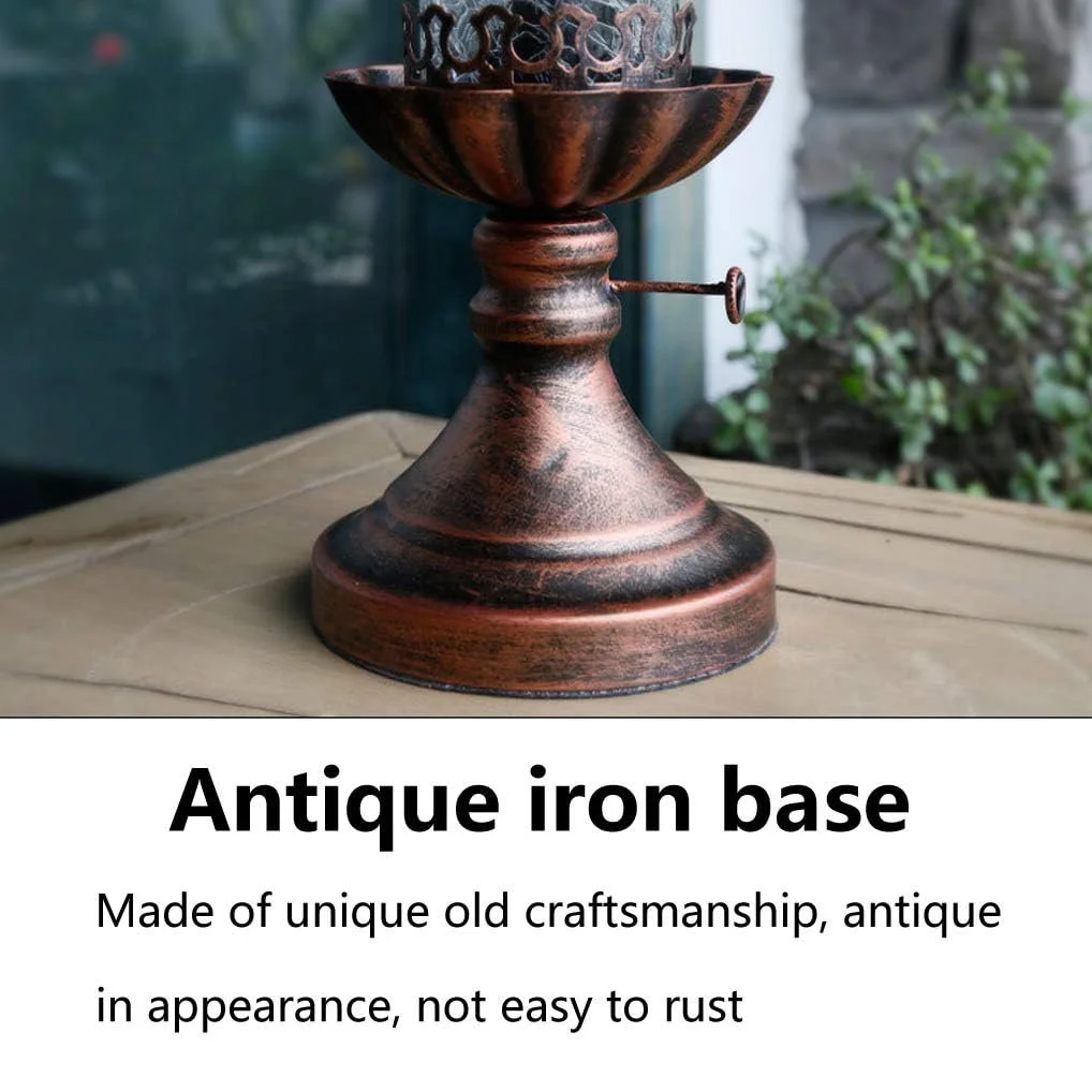 Настільна лампа Vintage Petroleum Lamp Retro Glass E27 Clear 40 см, фото №5