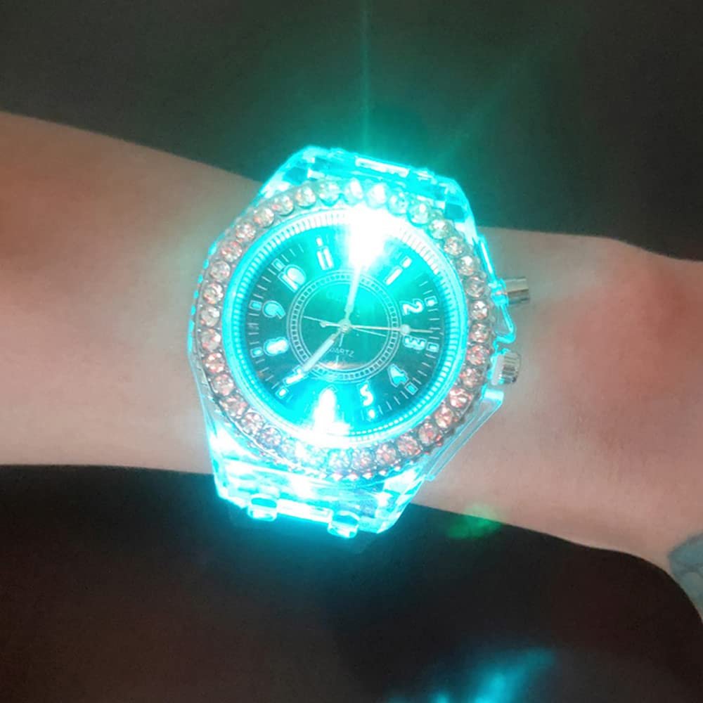 Годинник жіночий FENKOO Кварцовий LED Силіконовий ремінець Чорний/Білий, фото №5