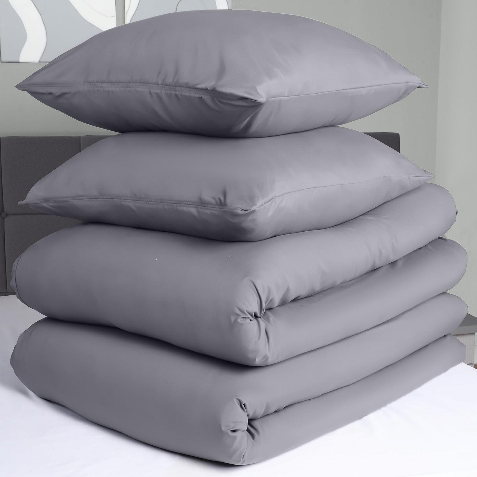 Постільна білизна Utopia Bedding, 2 підковдри 135 x 200 см + 2 наволочки 80 x 80 см, сірий, фото №4