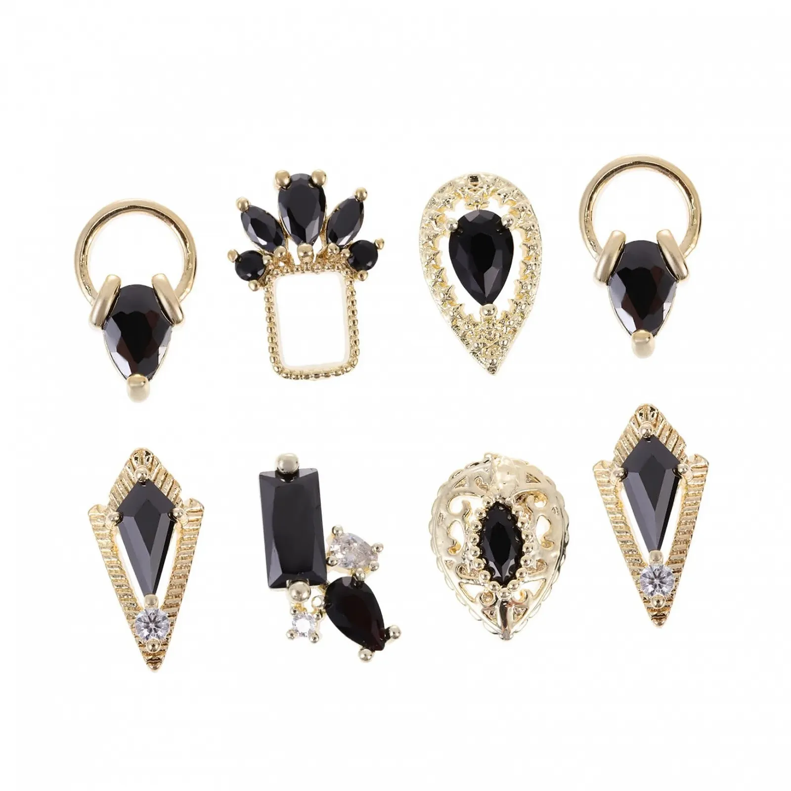 Прикраса для нігтів Zircon POPETPOP Набір. Чорний, фото №1