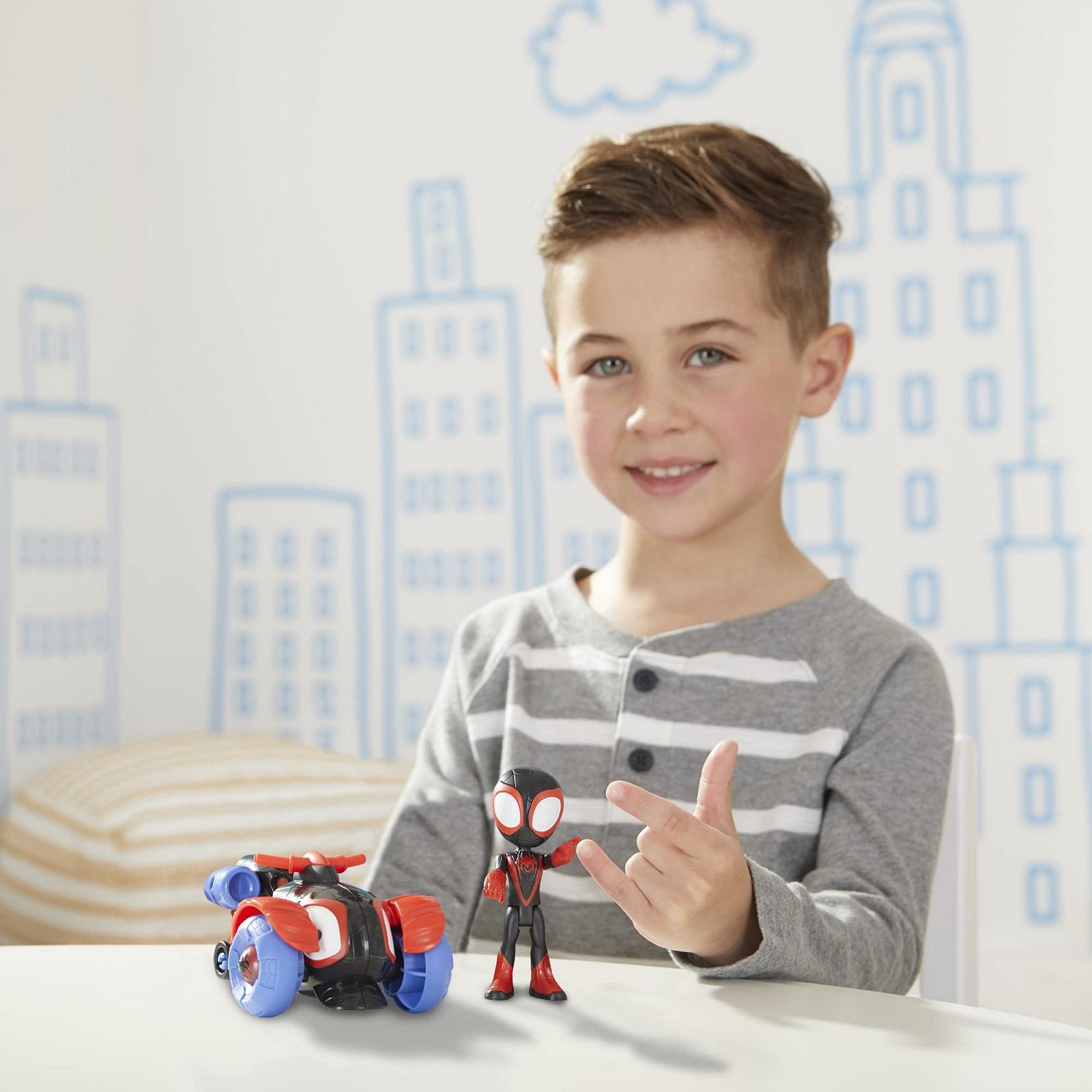 Фигурка Hasbro Spidey and his Amazing Friends Майлз Моралес и Техно-гонщик, разноцветный, фото №6