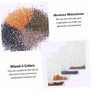 Блестки для ногтей FRCOLOR 12 упаковок по 5760 шт. Маникюрные хрустальные наклейки Крошечные стеклянные хрустальные бусины Стразы для ногтей Самоцветы для ногтей Циркониевые бусины с острой основой Рассыпные бриллианты synthetic.ua - Фото 1