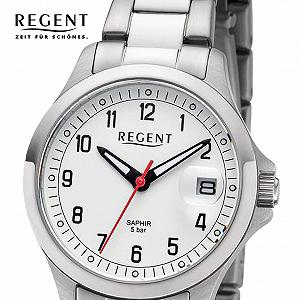 Женские часы REGENT Сталь/Белый 5 Bar, серебристый / белый, Браслет synthetic.ua - Фото 1