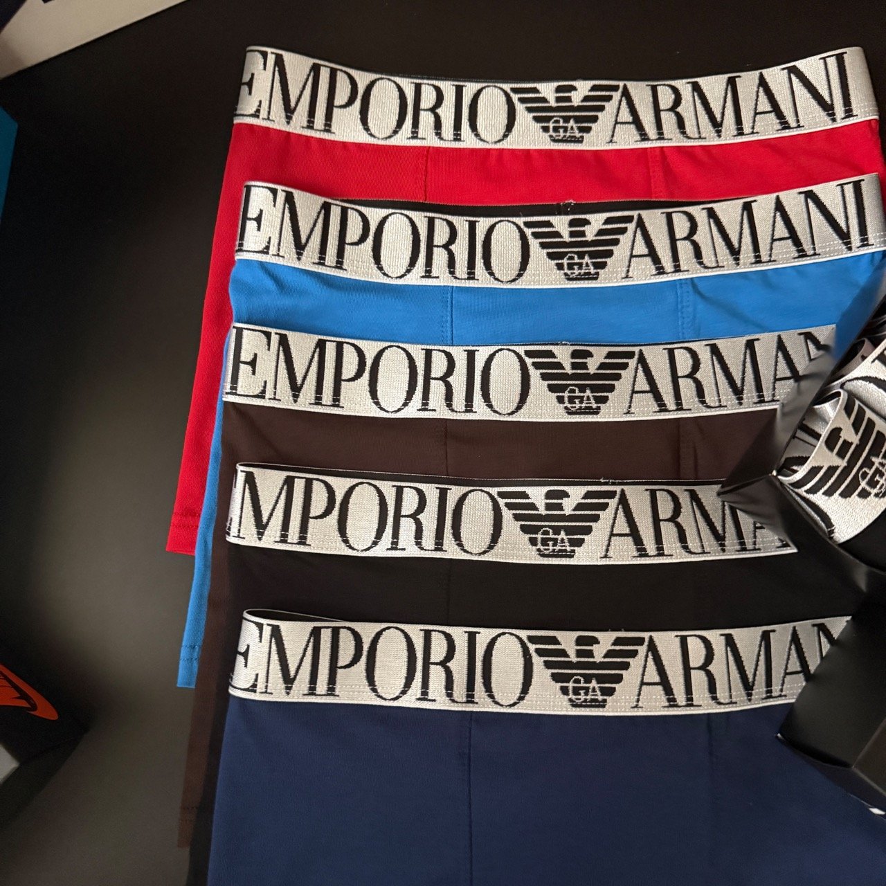 Труси чоловічі боксери Emporio Armani набір 5 штук різних кольорів, фото №4