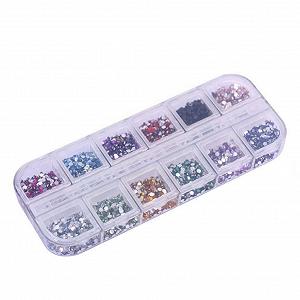 Набор камней для дизайна ногтей 3000 штук, диски для ногтей, коробка 12 цветов, блестки для украшения ногтей - Фото 1