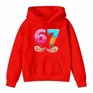 Детский пуловер 67 Meme, толстовка с капюшоном, топы Y2k, новинка Six Seven, классическая фестивальная детская одежда с длинными рукавами - Фото 1