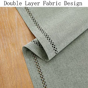 Ранер для столу Wracra Boho Linen Style Rustic Geometric Hollow Two-Layer 150 см Сірий - Фото 1