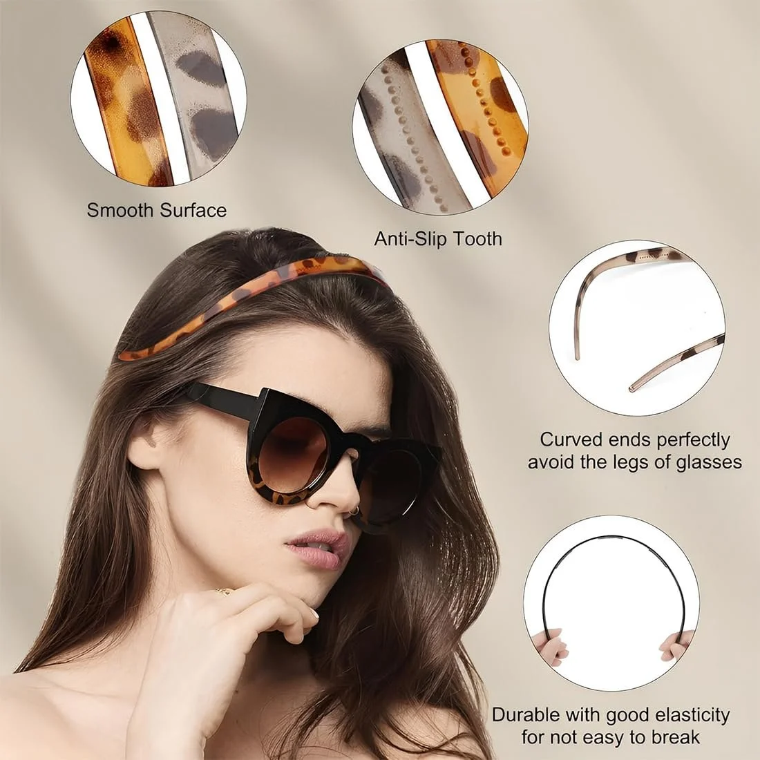 Набір з 3 обручів на голову для жінок, фото №3