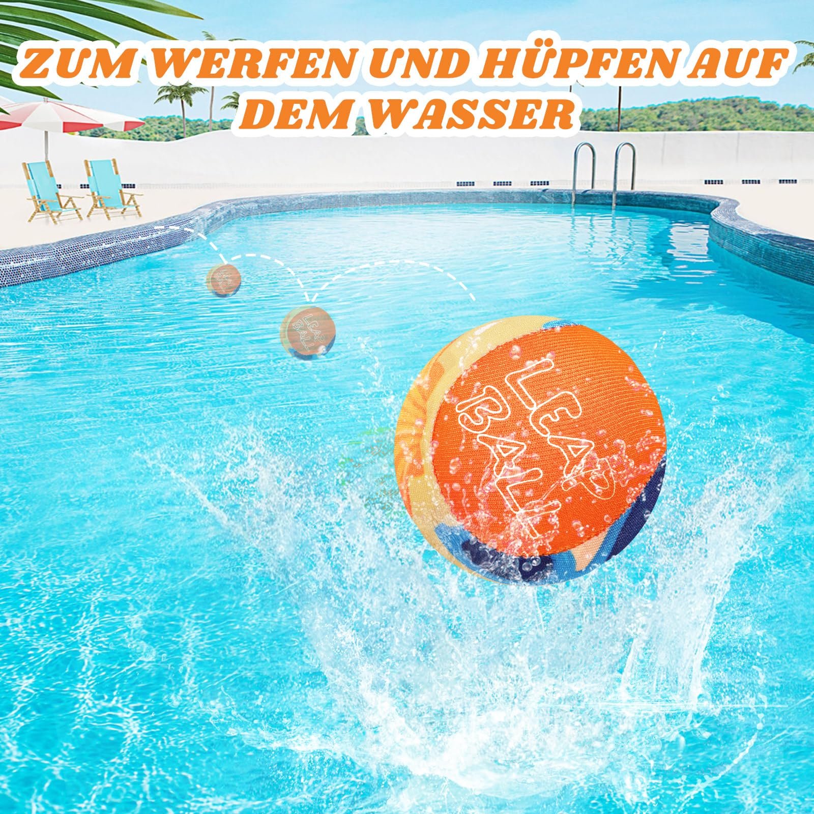 Мяч Ryaco Water Balls Jumping Ball - Набор из 3 мячей для воды, прыгающих мячей для детей и взрослых - Водная игрушка, водяной прыгающий мяч для бассейна и моря - Водяной мяч, детский маленький пляжный мяч, неопреновый мяч, фото №2