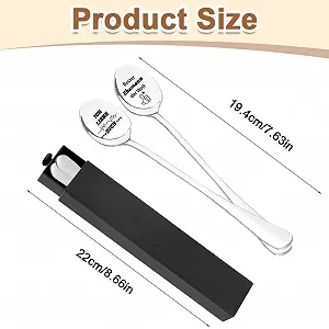 Ложка для хлопьев LOMUG с гравировкой, кофейная ложка, нержавеющая сталь, персонализированная, длинная ложка 20 cm synthetic.ua - Фото 1