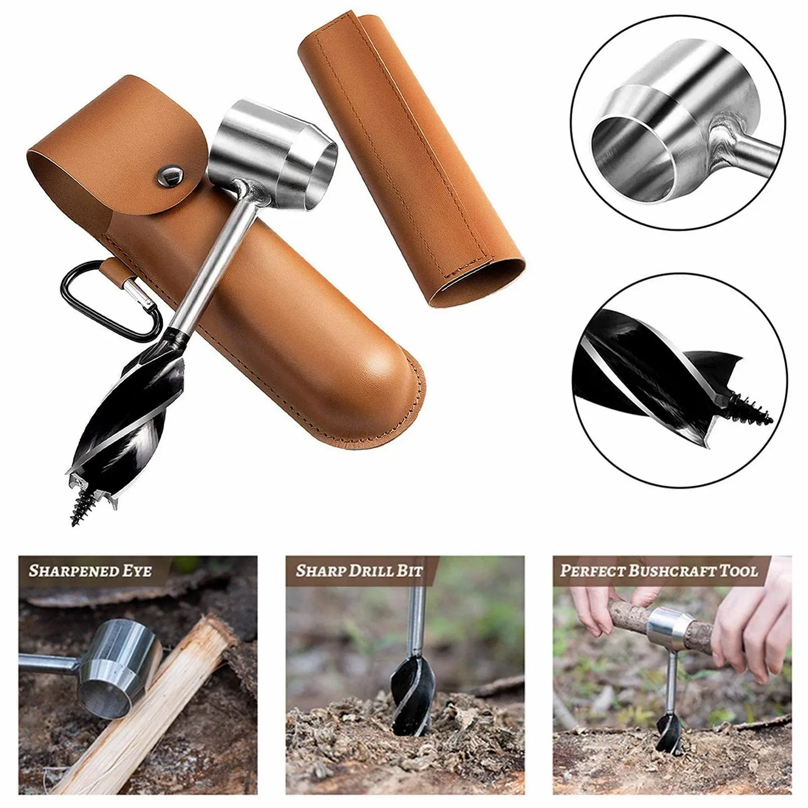 Ручний бур для виживання Багатоцільовий бур для дерева та землі, фото №3