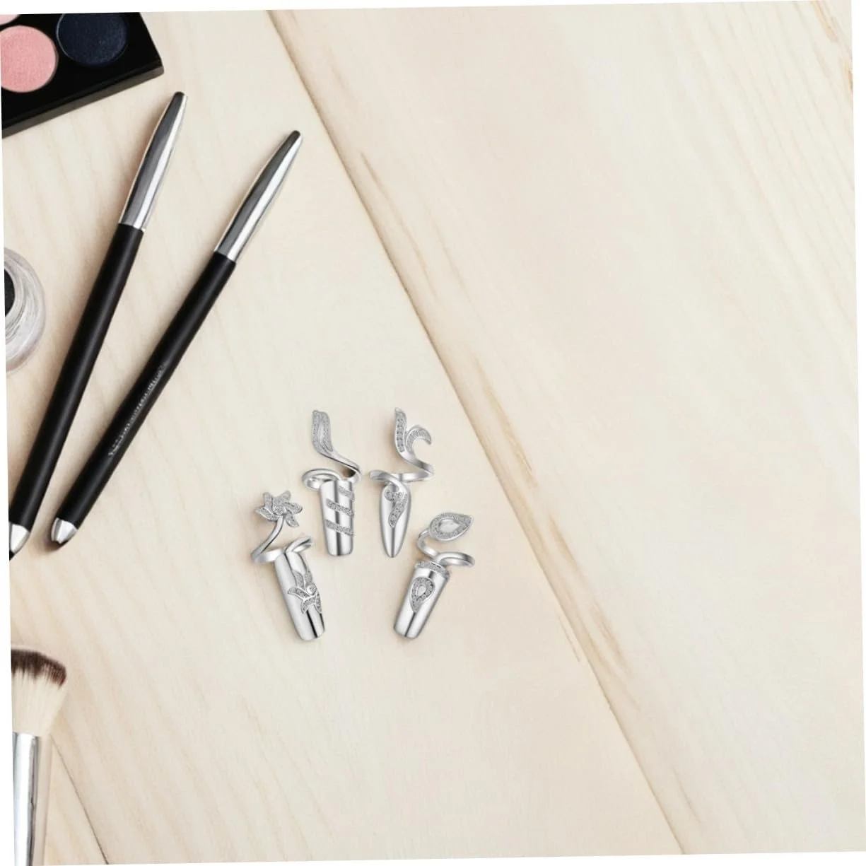 Кольца для ногтей GALPADA 4 шт. Adjustable Open Rhinestone, фото №6