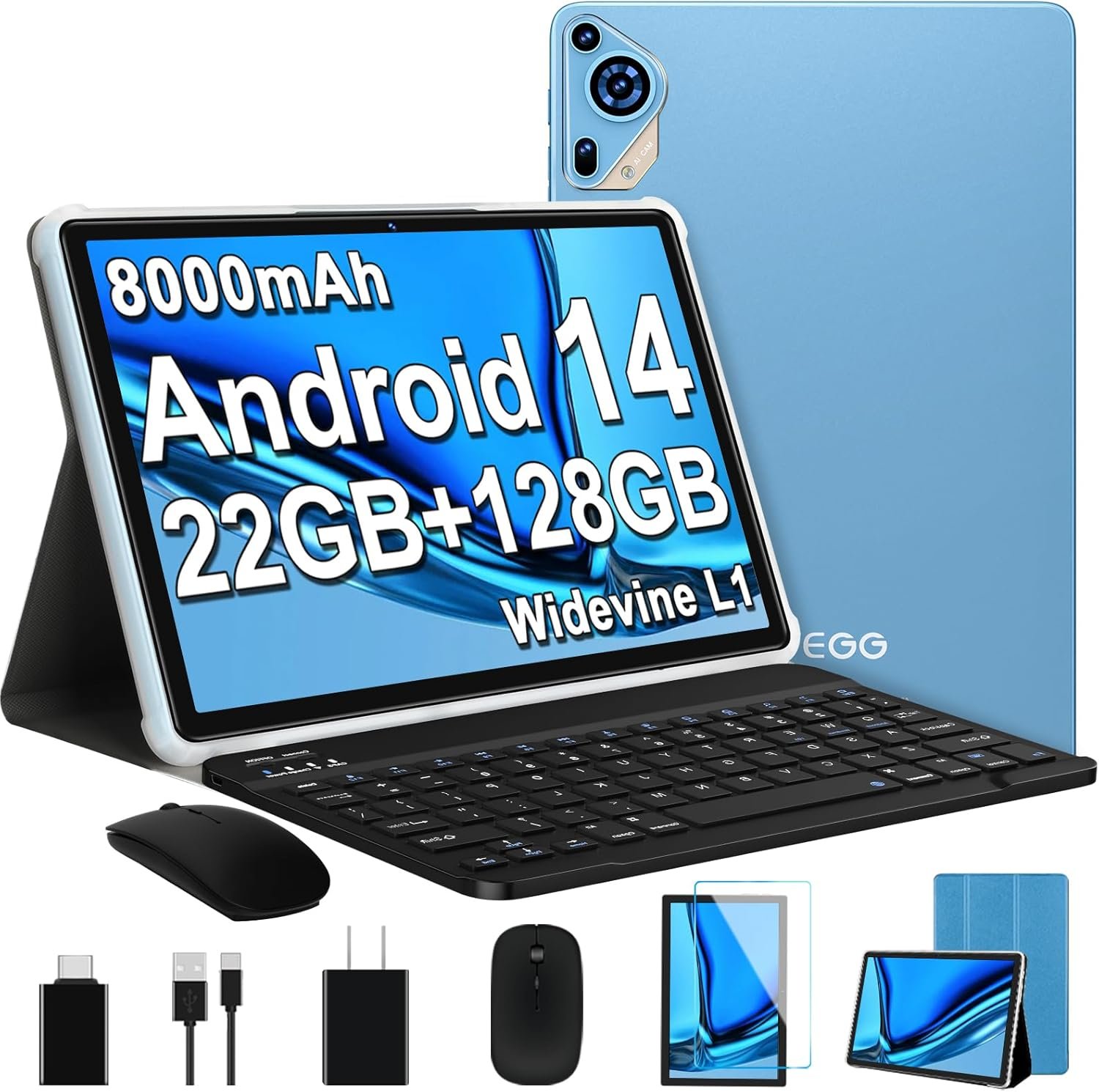 Планшет 10.1" SKYEGG K11 (6+16)/128Gb Android 14 8000 mAh Голубой, фото №1