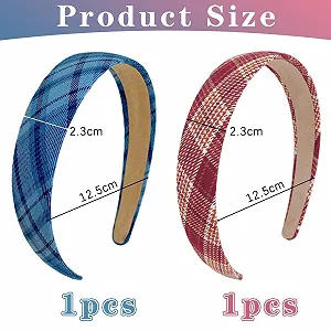 Набір з 2-х картатих обручів на голову synthetic.ua - Фото 1