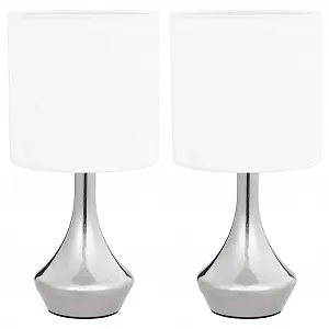 Настільна лампа Tidyard Touch Sensor E14 White/Silver Комплект 2 шт. - Фото 1