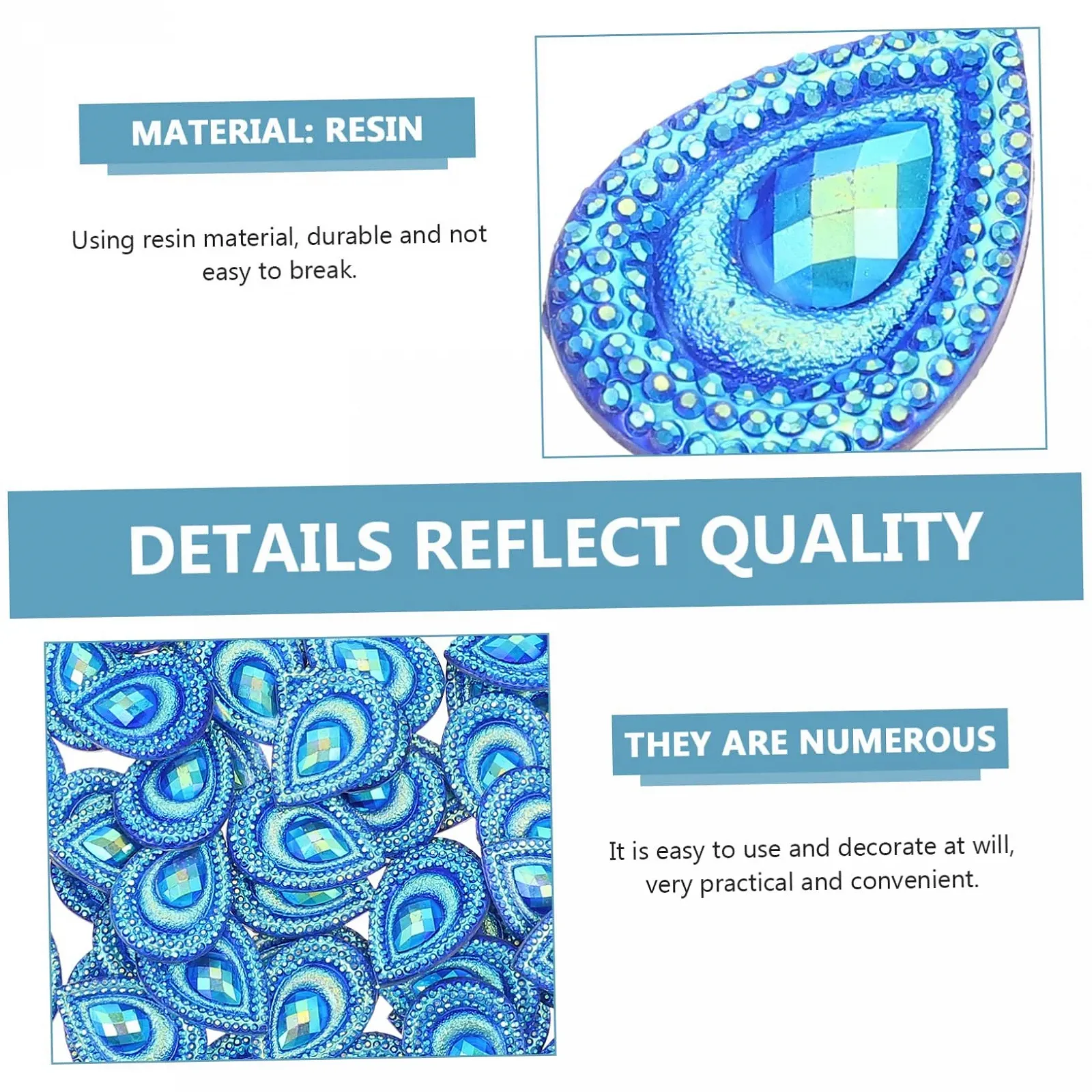 Стрази Крапля Sewroro Павиний хвіст Смола, фото №7