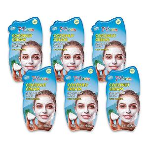 Маска для обличчя 7th Heaven Coconut Cream з вівсянкою, мультипак з 6 штук - Заспокійлива - Фото 1