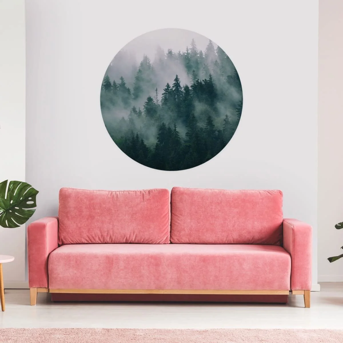 3D наклейка на стіну Muralo Round Forest in Fog 100 см x 100 см Зелений, фото №6 3D наклейка на стіну Muralo Round Forest in Fog 100 см x 100 см Зелений, фото №6