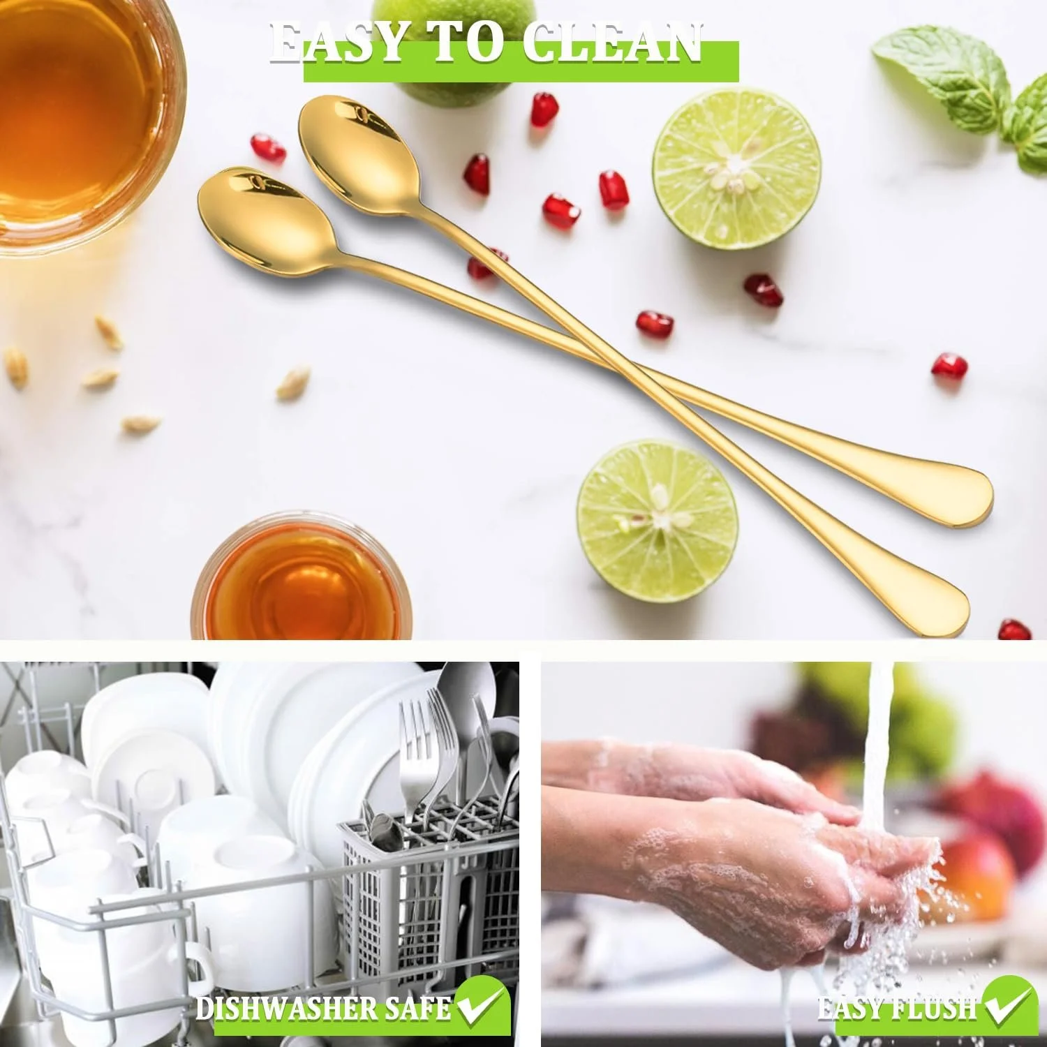 Ложка Тип Latte Macchiato Brand Favuit 23 см, Набір з 6 штук, з нержавіючої сталі, для розмішування кави, фото №5