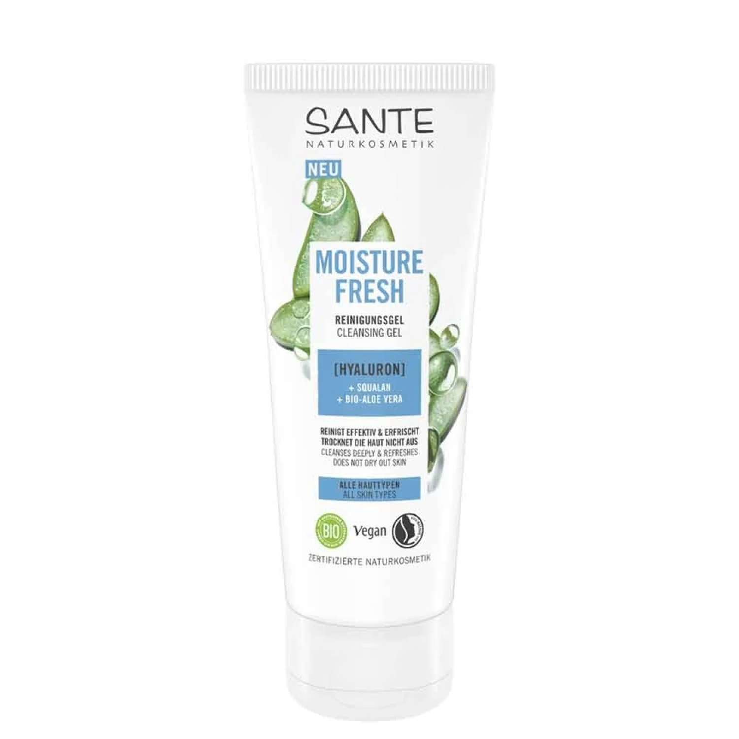 Гель для вмивання SANTE Naturkosmetik Moisture Fresh з органічним алое вера, гіалуроновою кислотою та скваланом 100 мл, фото №1