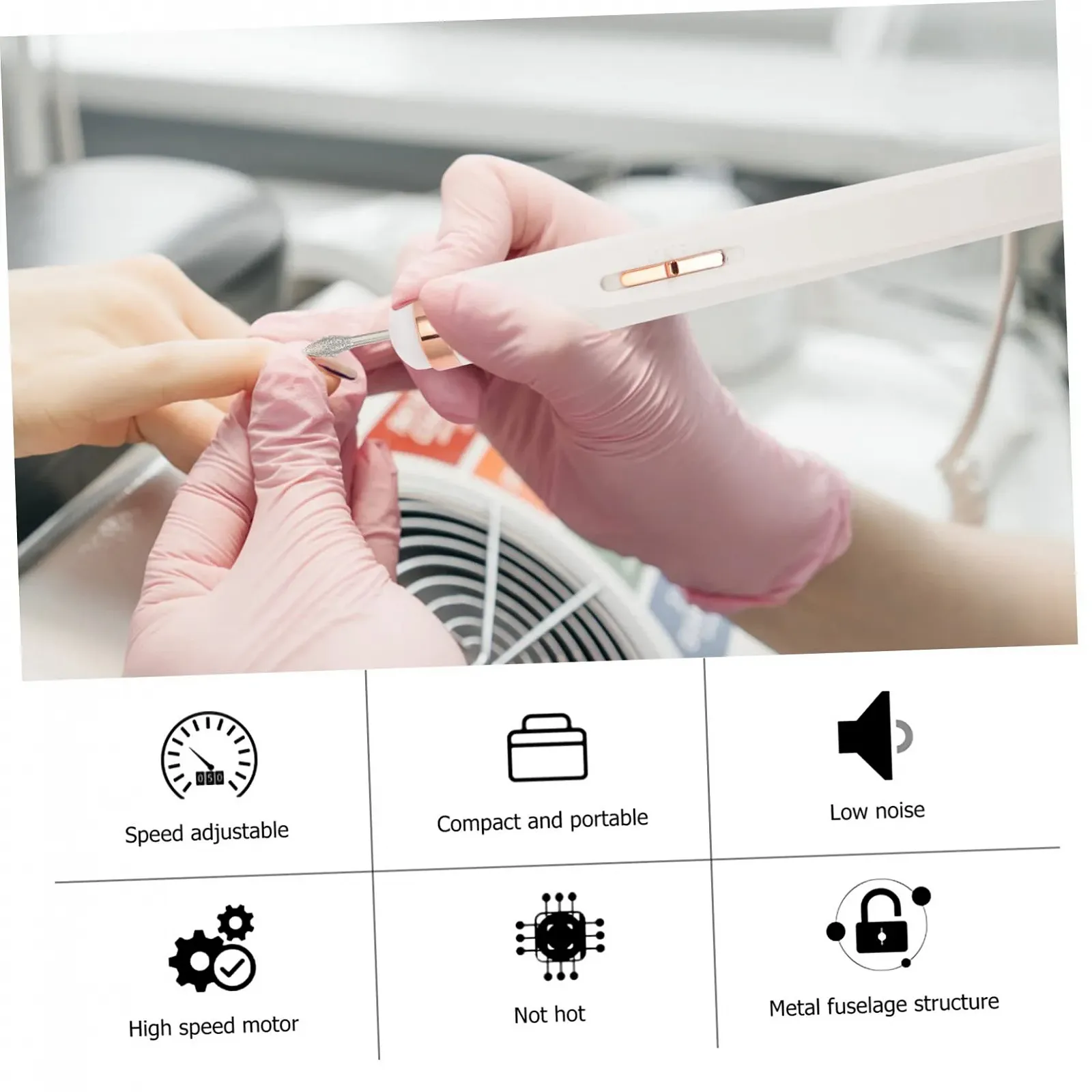 Маникюрный инструмент USB Аккумуляторный Белый Пластик, фото №6 Маникюрный инструмент USB Аккумуляторный Белый Пластик, фото №6