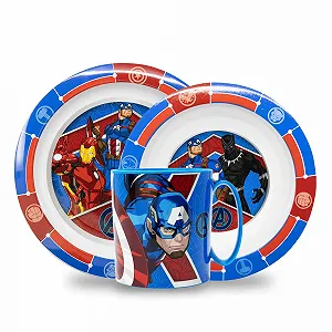 Набор детской посуды Sorrisini Hulk Тарелка Миска Чашка 350 мл - Фото 1