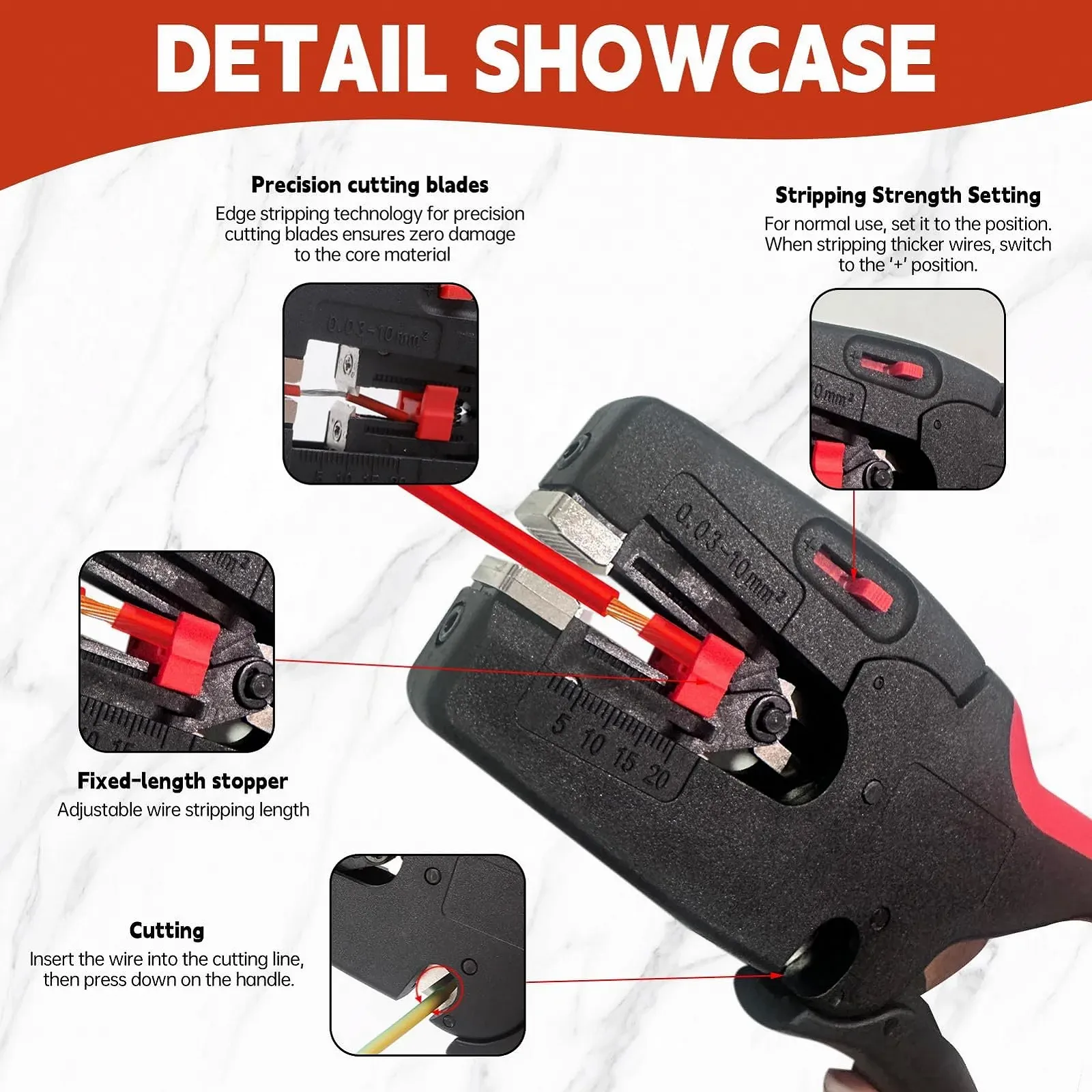 Стриппер автоматический 2-в-1 AWG 32-7 / 0.03-10 мм², фото №3