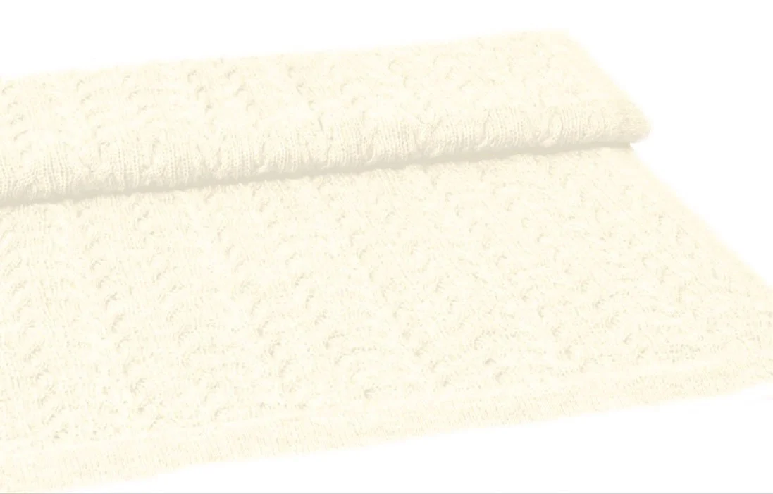 Покривало з альпаки Lorenzo Cana Об'ємна зі 100% вовни альпаки натуральний білий, фото №3