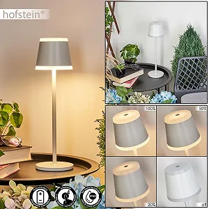 Настільна лампа Walt LED 4.6 Вт USB-C Акумуляторна димована IP54 Сіро-біла synthetic.ua - Фото 1