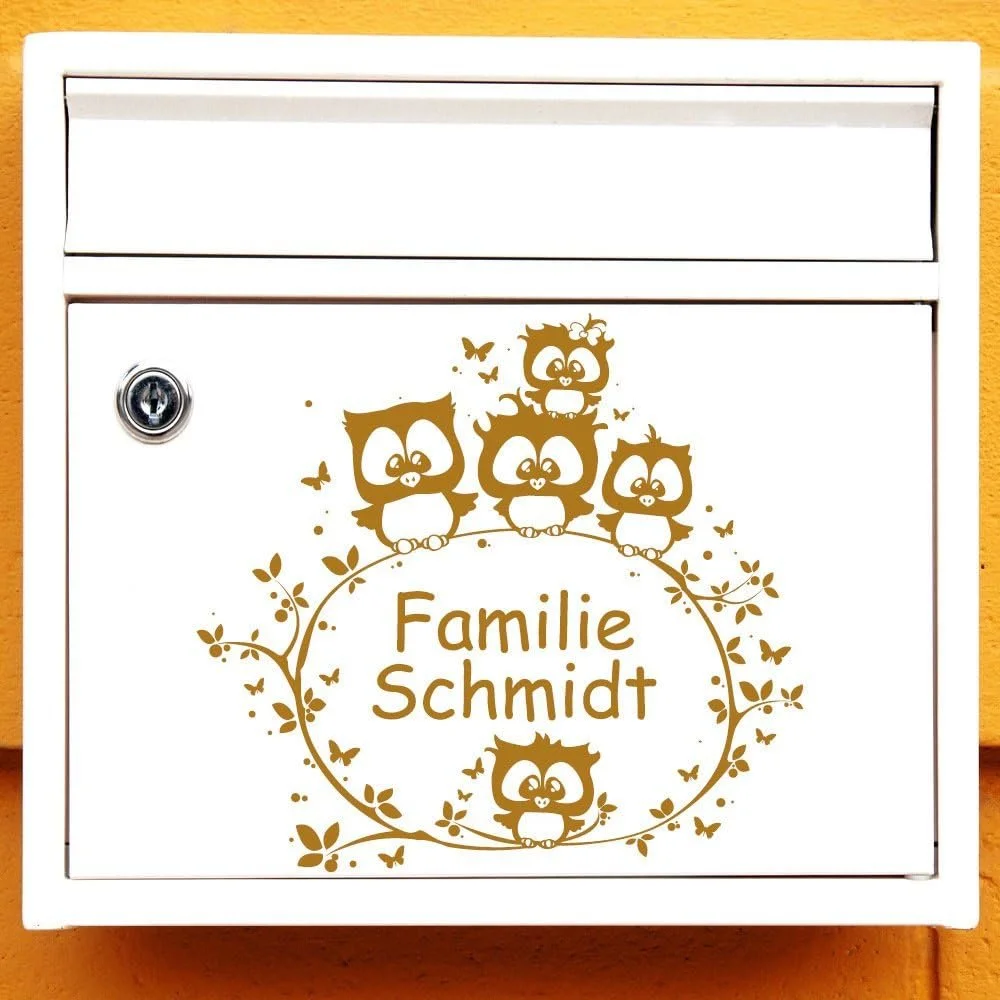 Наклейка для почтового ящика Wandtattoo-Loft Five Owls on a Branch Прозрачная 20 x 21 см, фото №3