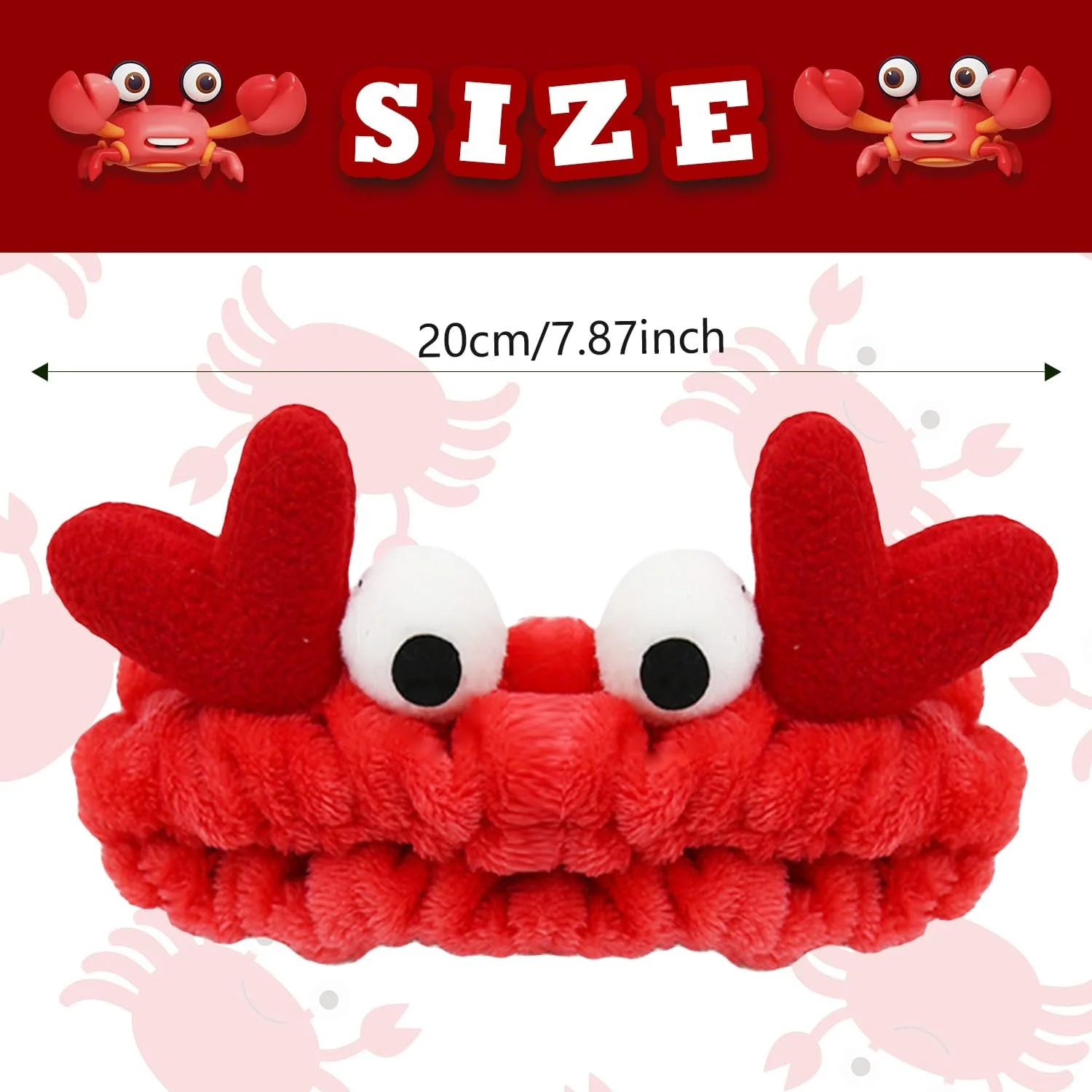 Мила плюшева пов'язка на голову з крабом, фото №2