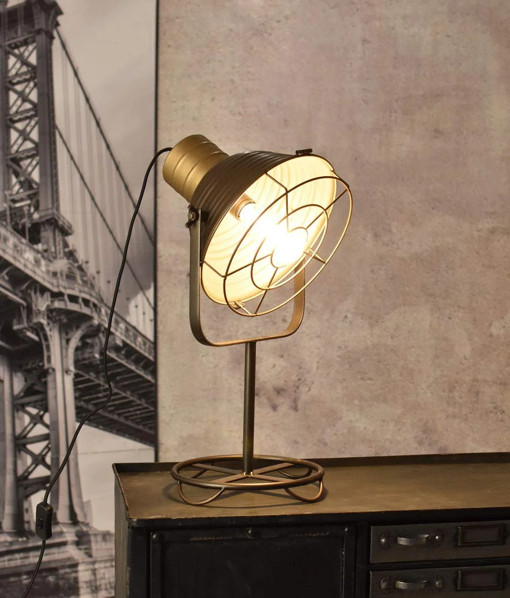 Настольная лампа Palazzo Bauhaus GMF004 Loft Industrial металлическая серая, фото №2