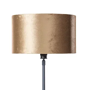 Настільна лампа Qazqa Parte Classic E27 35 см Чорний з бронзовим synthetic.ua - Фото 1