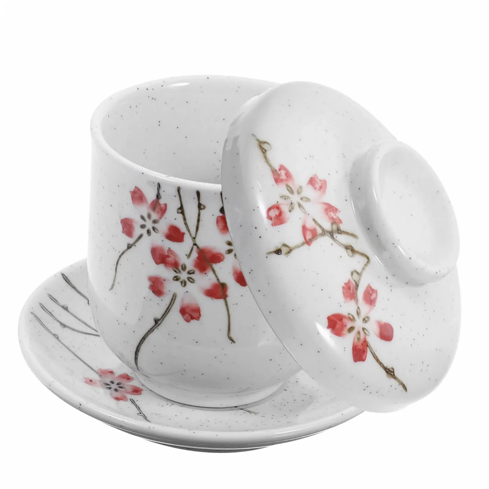 Чаша для супа Gatuida керамическая с крышкой маленькая японская Белая, фото №1