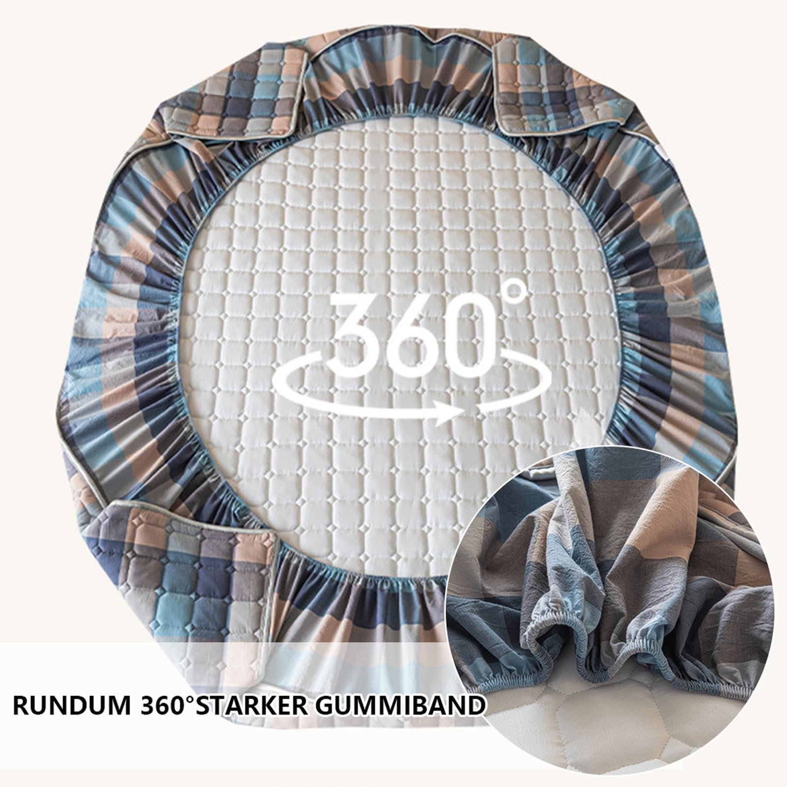 Наматрасник HAIBA 180 x 200 см Мягкий Трикотажный Простынь Очень Толстый и Мягкий Наматрасник до 30 см Высоты Матраса, фото №6