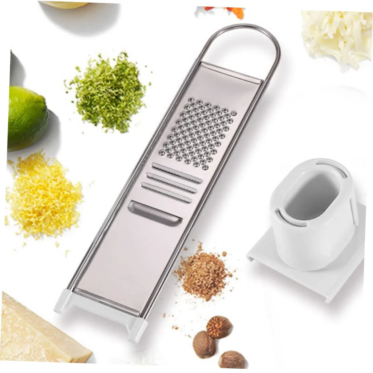 Ручна терка VALICLUD з нержавіючої сталі для овочів, сиру з захистом для рук, фото №9