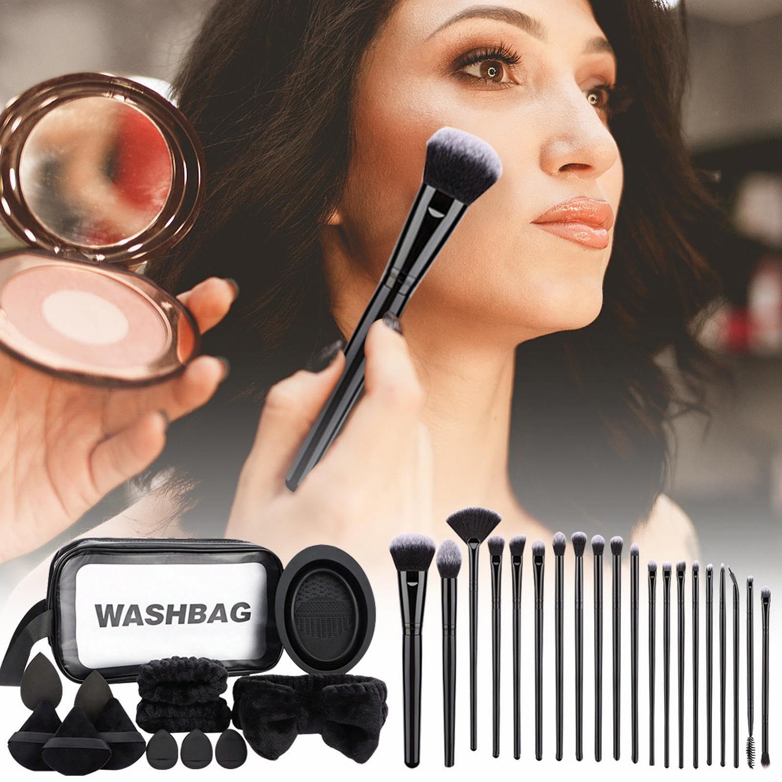 Набір пензликів для макіяжу з чохлом Мультифункціональний м'який набір пензликів для макіяжу з органайзером для початківців, фото №2