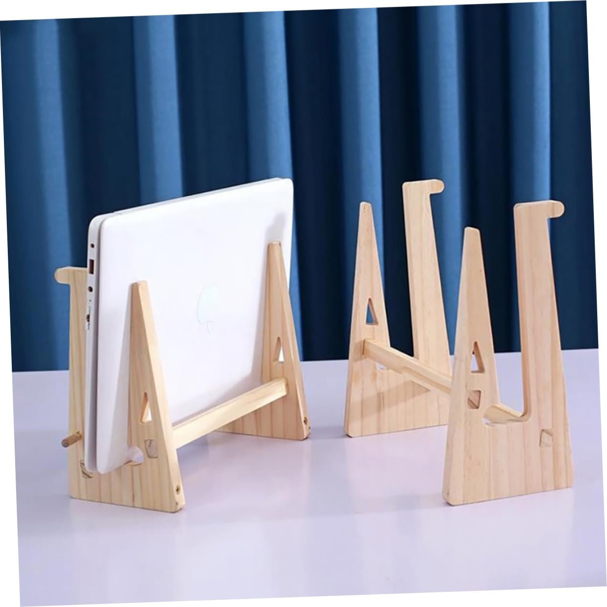 Підставка Деревʼяна HOMSFOU Регульована по висоті для ноутбуків, Сприяє здоровій поставі, фото №9