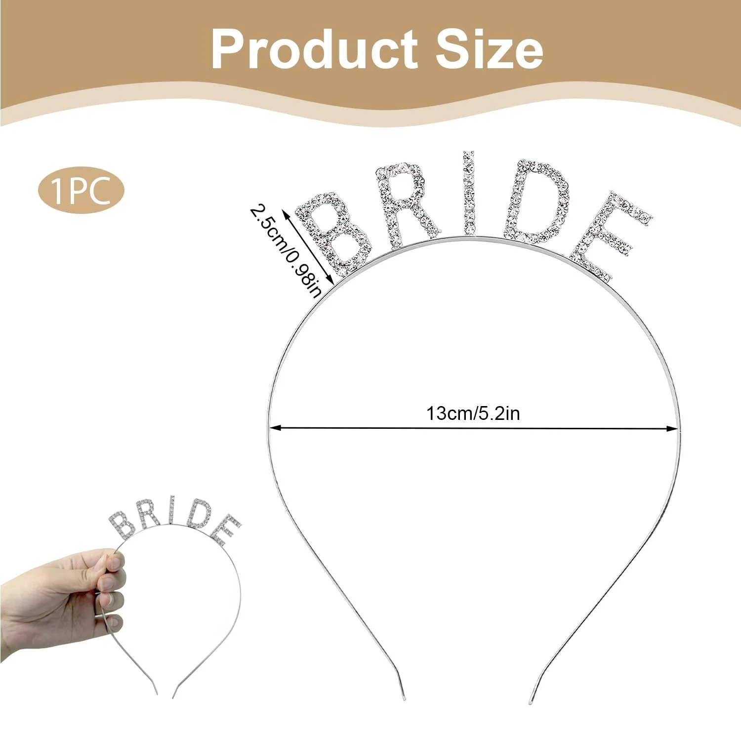 Обруч Невесты Элегантный Серебристый, фото №2 Обруч Невесты Элегантный Серебристый, фото №2