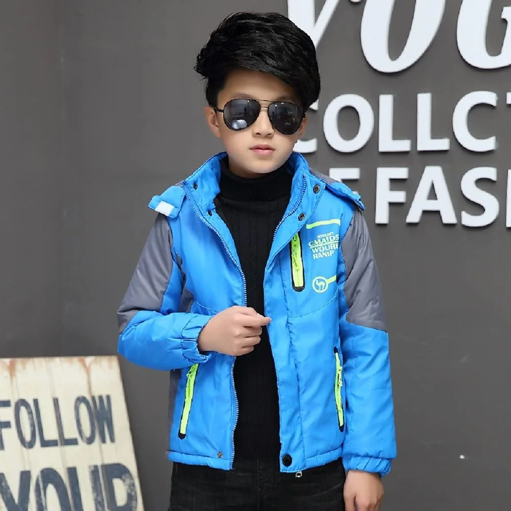 Пуховик для мальчиков AUSOWELL Детская зимняя куртка с капюшоном, утепленная куртка, ветрозащитная куртка для походов, для активного отдыха зимой, осенью и весной, фото №2