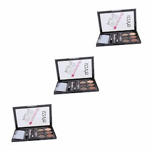 Пудра для брів minkissy Водостійка з інструментами для брів 3 штуки - Фото 1