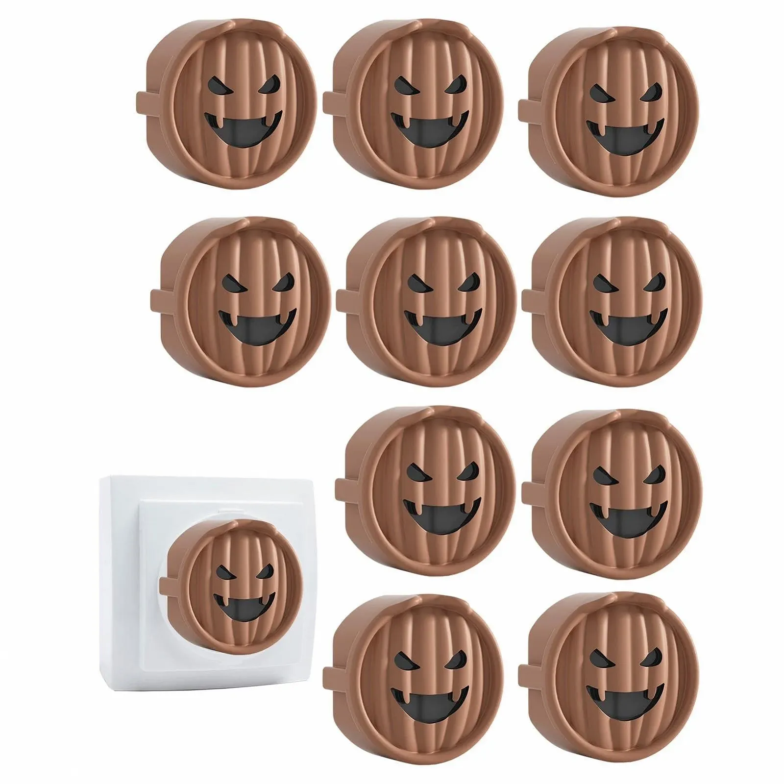 Защитные крышки для розеток Ghost Smile Pumpkin Halloween 10 шт. силиконовые, фото №7