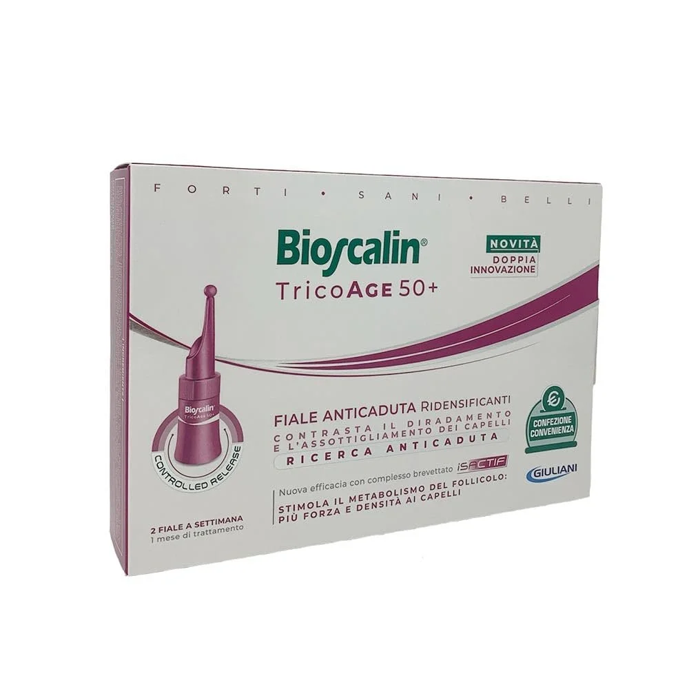 Ампули Bioscalin Tricoage 50+ для відновлення густоти волосся для жінок, 8 ампул, фото №1 Ампули Bioscalin Tricoage 50+ для відновлення густоти волосся для жінок, 8 ампул, фото №1