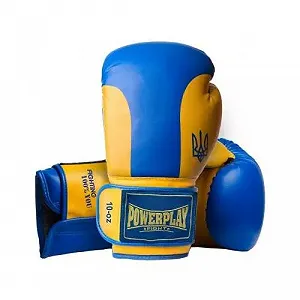 Боксерские перчатки PowerPlay 3021 Ukraine 16oz Blue/Yellow (PP_3021_16oz_Blue-Yellow) - Фото 1
