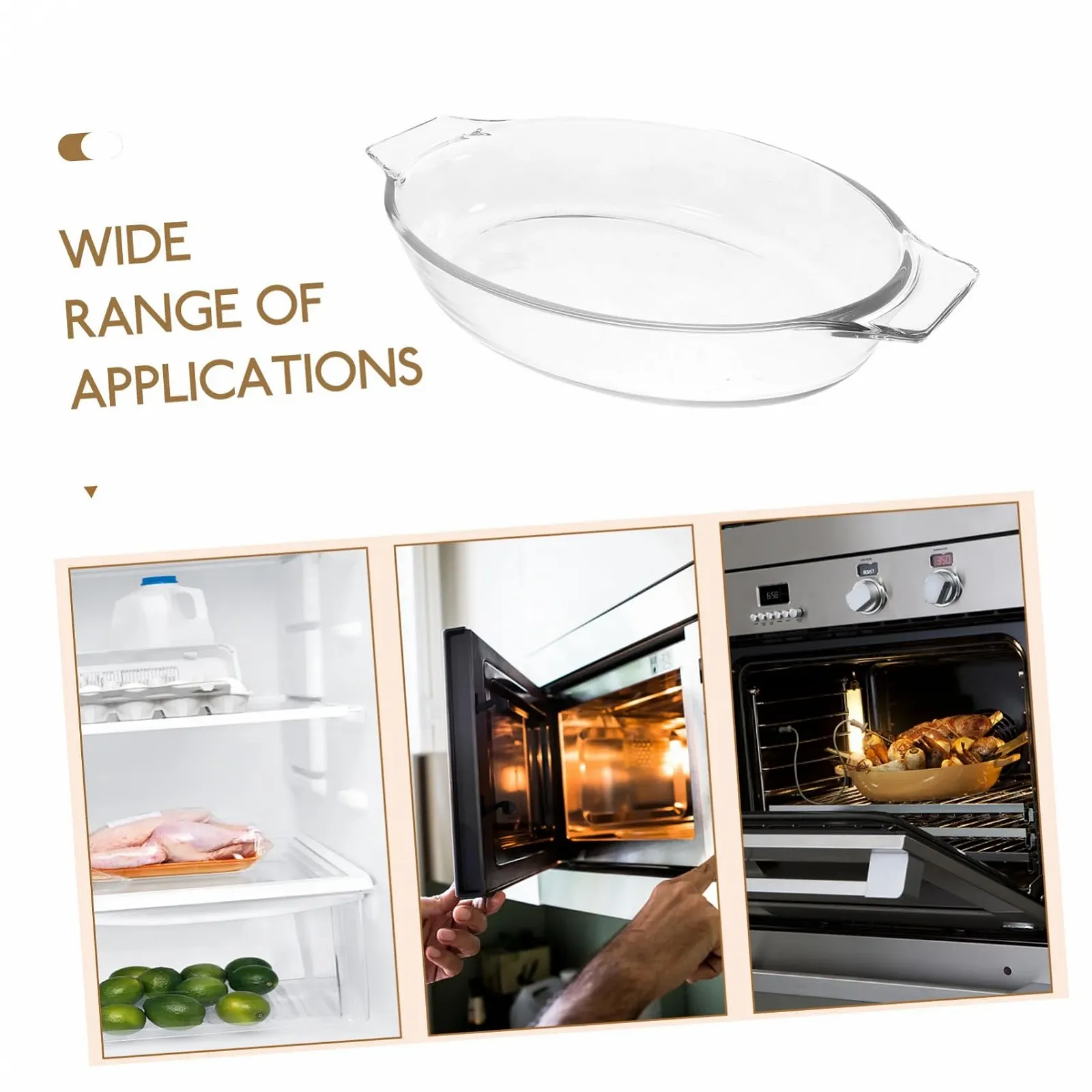 Форма для запекания стеклянная овальная с двумя ручками термостойкая, фото №8 Форма для запекания стеклянная овальная с двумя ручками термостойкая, фото №8