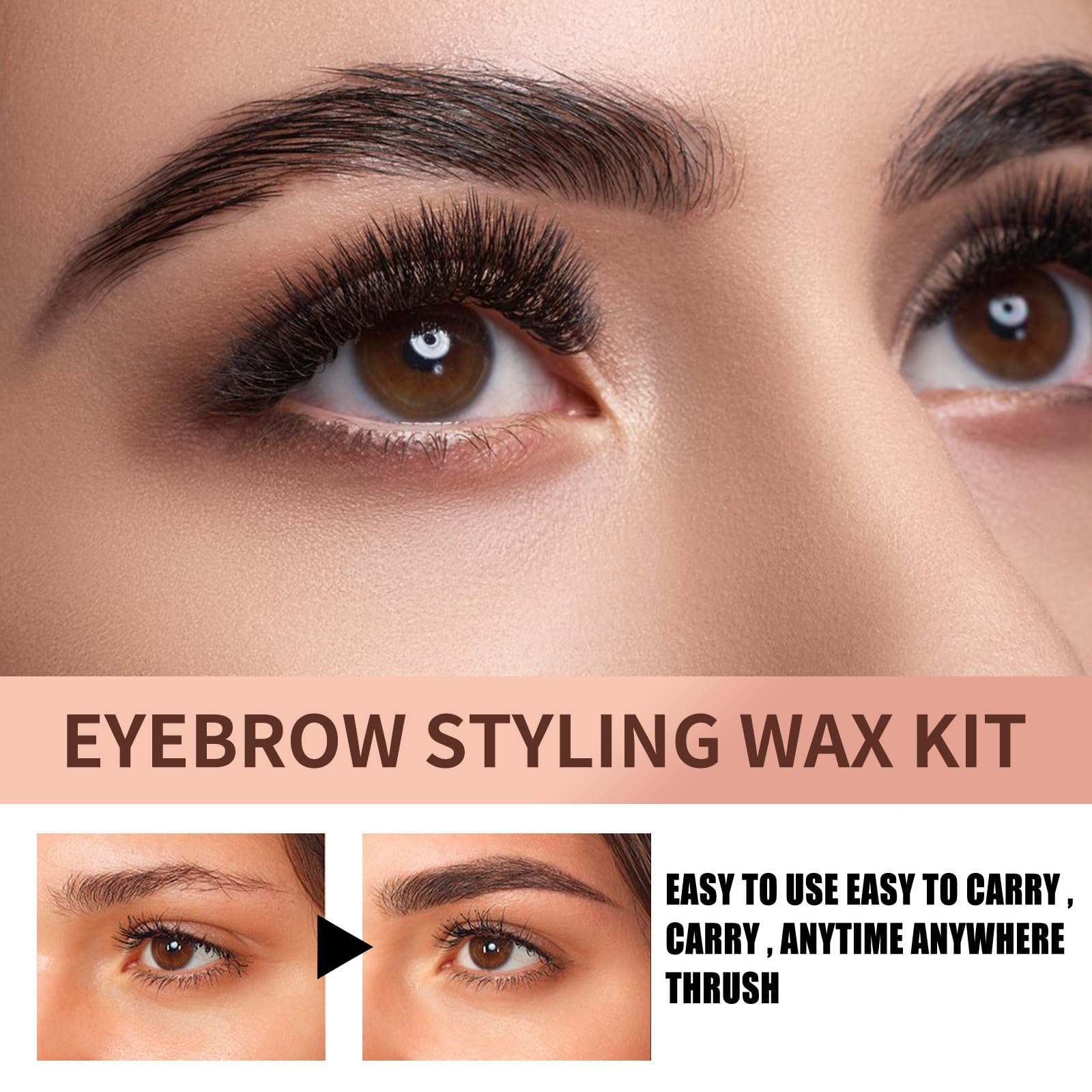 Набор для укладки бровей 3D натуральный эффект диких бровей долгоиграющий воск для бровей Pink One Size, фото №5