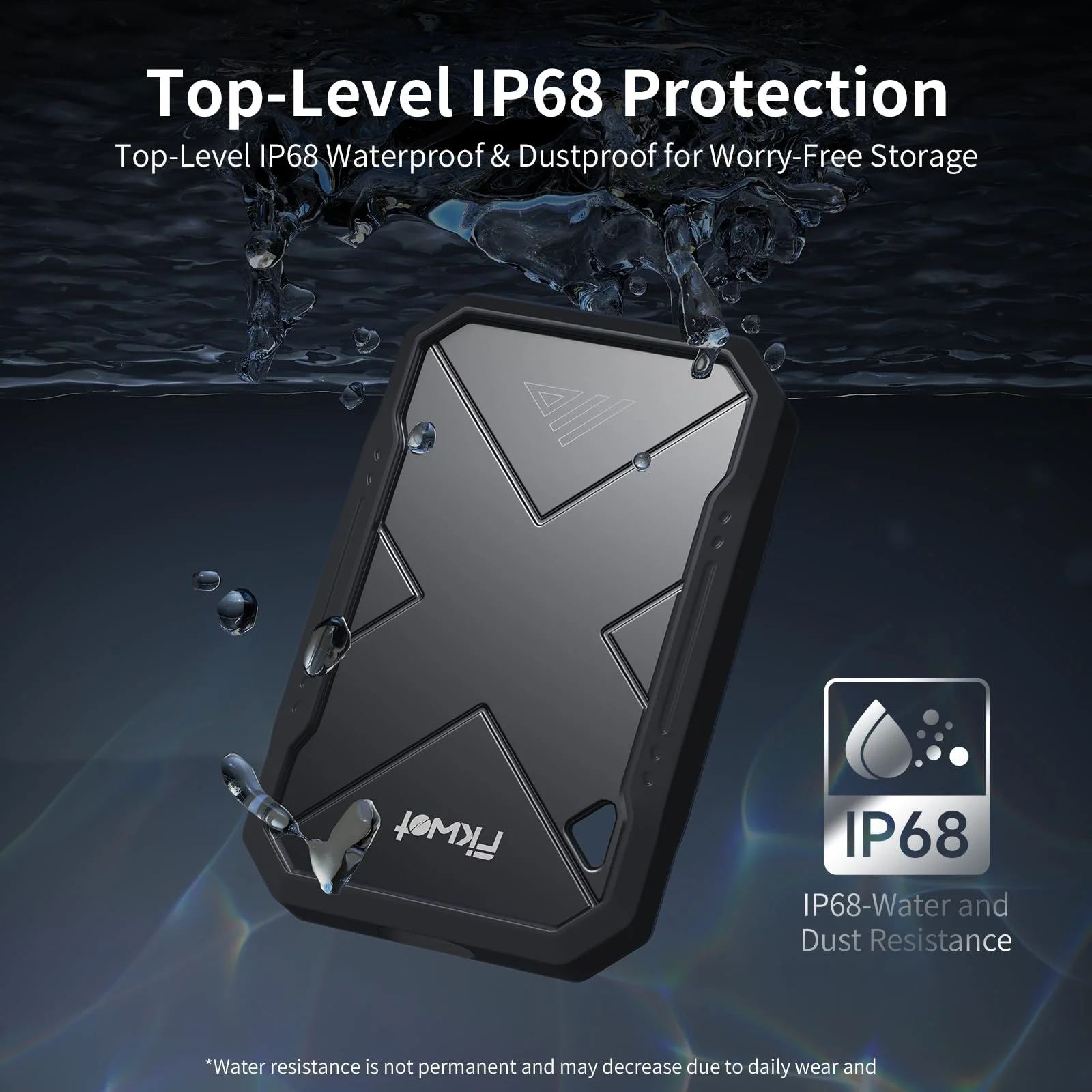 Внешний SSD Fikwot FP90 500GB 2050MB/s USB 3.2 Gen2x2 IP68, фото №3