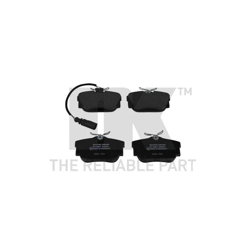 Комплект тормозных колодок, дисковый тормоз NK 224759 Задний мост, фото №1