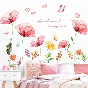 Наклейка на стіну DECOWALL SG-2206 X-Ray Flowers Світло-рожева synthetic.ua - Фото 1