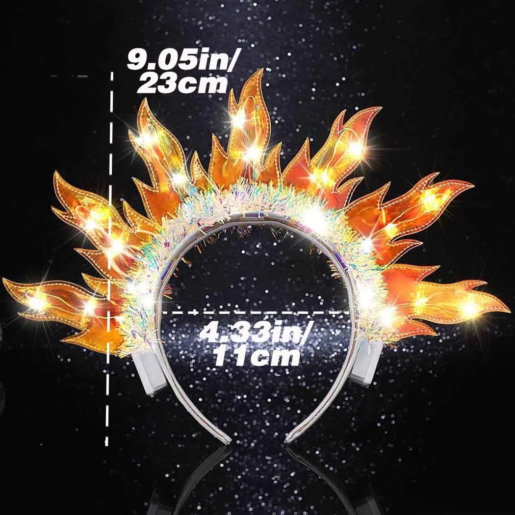 Світлодіодна Обруч на голову з ефектом вогню для фестивалю, фото №2